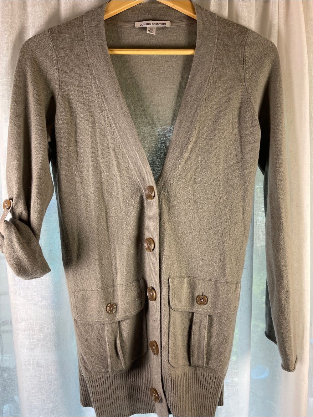 Autumn Cashmere Grey Cashmere Button Front Cardigan